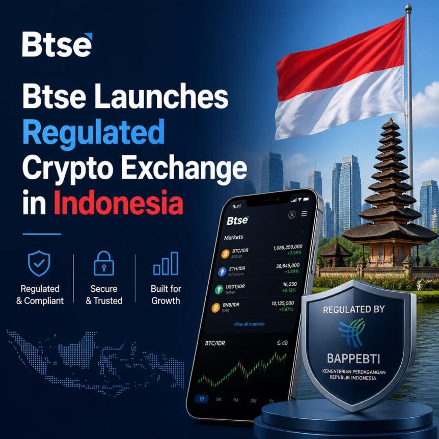 Btse 在印尼推出受监管的加密货币交易所