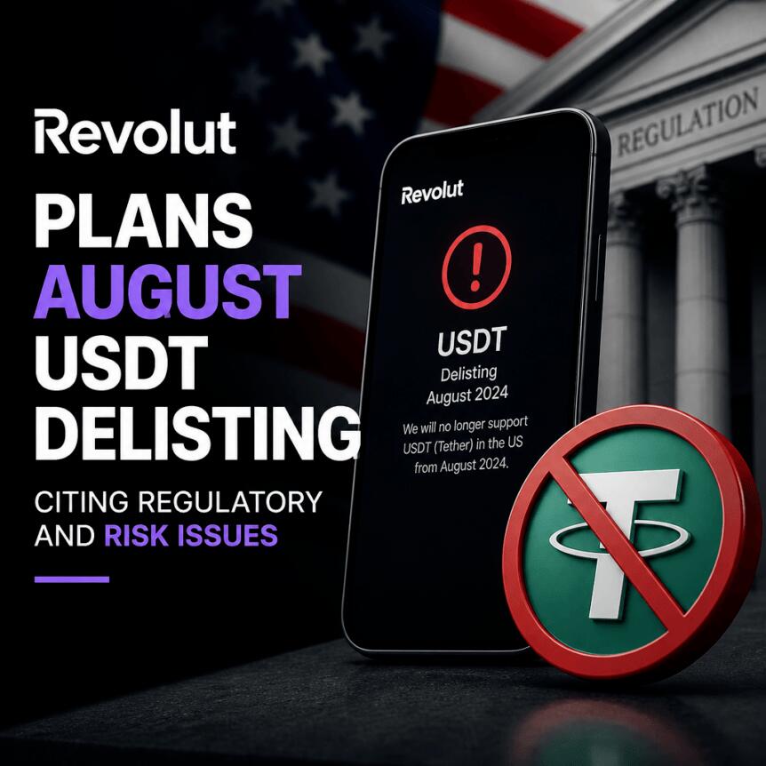 Revolut计划8月下架USDT，称因监管与风险问题