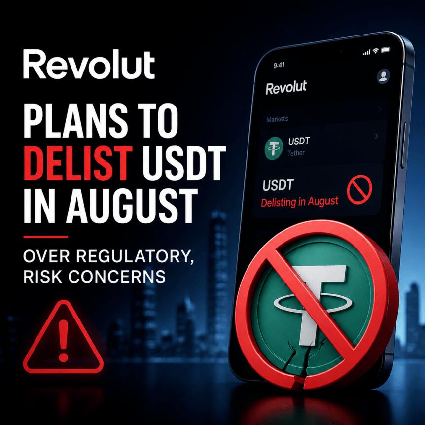 Revolut计划8月下架USDT，因监管与风险担忧