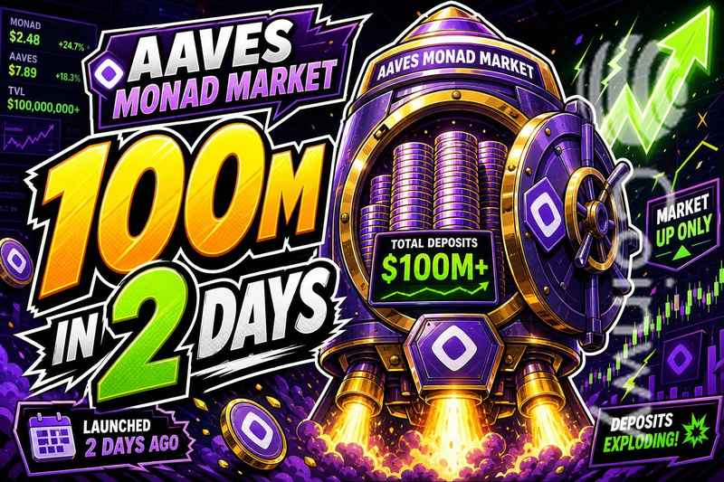 Aave Monad市场上线两天存款突破1亿美元