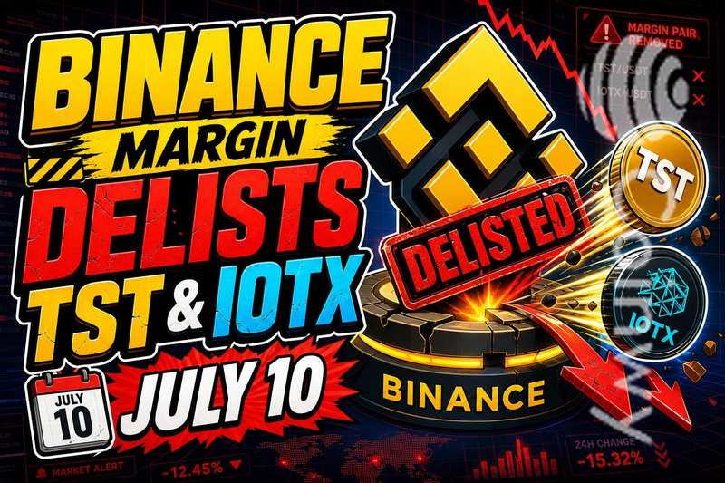 币安杠杆交易将于7月10日下架TST和IOTX