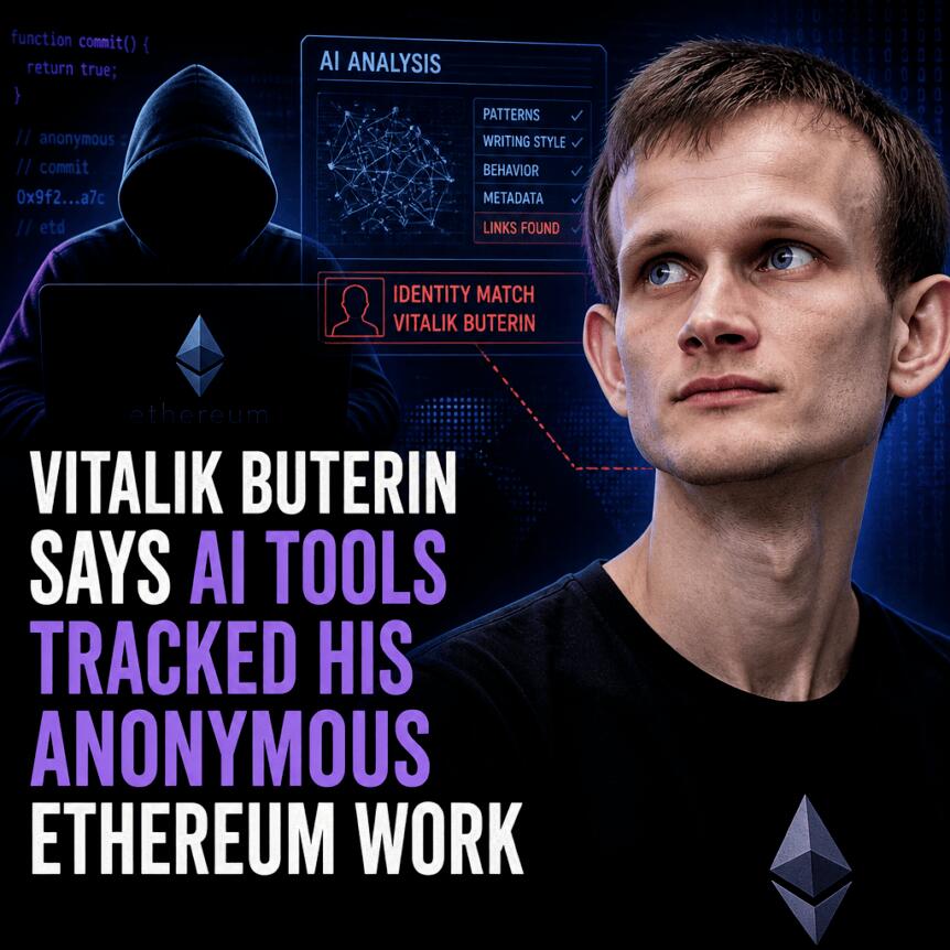 Vitalik Buterin 称AI工具追踪其匿名以太坊工作