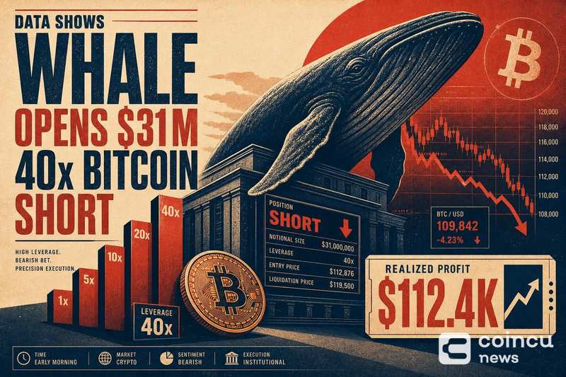 Data shows that Giant Whale opened a 40-fold Bitcoin short position of US$31 million, making a profi