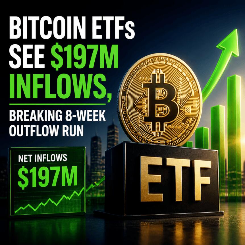 比特币ETF单周流入1.97亿美元，终结八周净流出