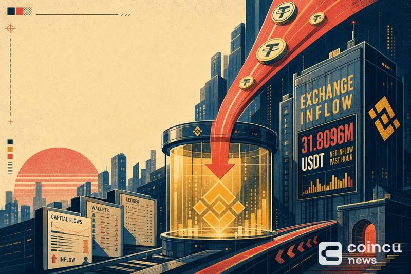 过去一小时币安净流入3180.96万 USDT