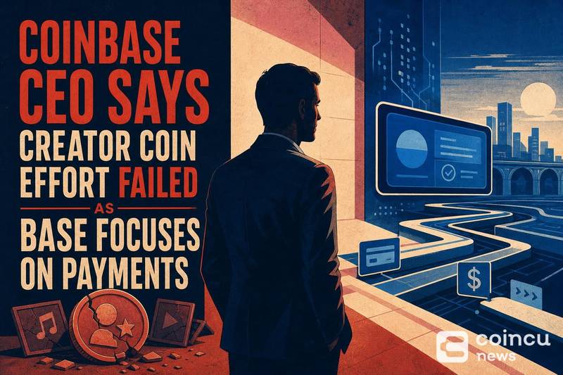 Coinbase CEO称Creator Coin项目失败，因Base专注于支付