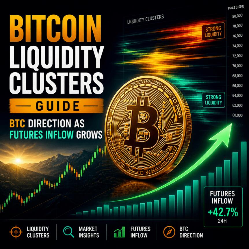 比特币流动性集群指引BTC方向,期货流入持续增长