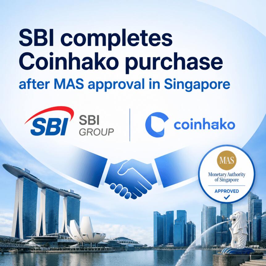 SBI获新加坡MAS批准后完成对Coinhako的收购