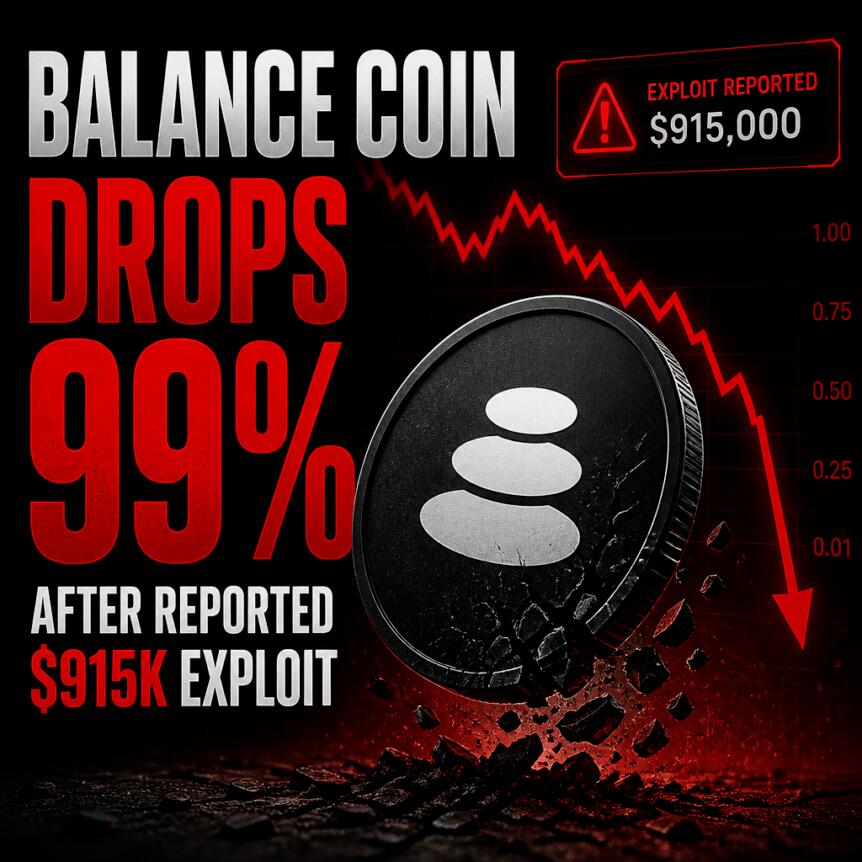 Balance Coin 被曝遭 91.5 万美元漏洞攻击，价格暴跌 99%