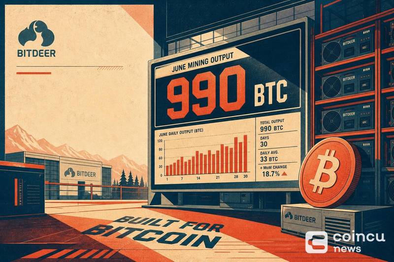 比特小鹿6月挖矿产出达990 BTC，创历史新高