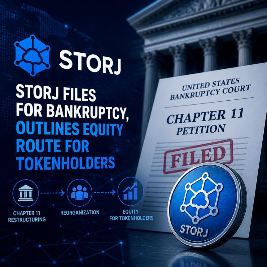 Storj申请破产，为代币持有者规划股权路径