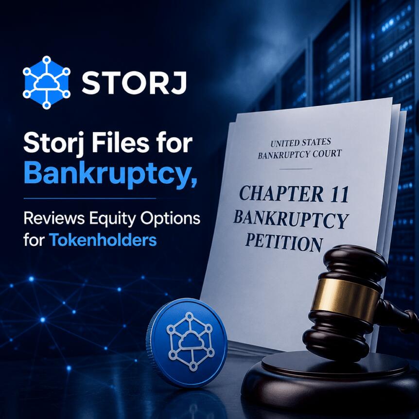 Storj申请破产，评估代币持有者股权方案