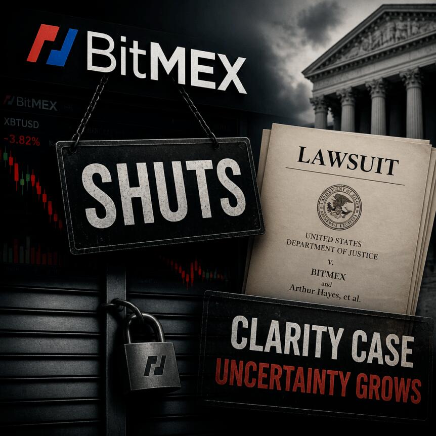 诉讼缠身,BitMEX关停;CLARITY案不确定性升温