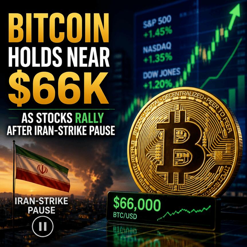 Stocks rebound after Iran attacks are suspended, Bitcoin holds steady at nearly $66,000