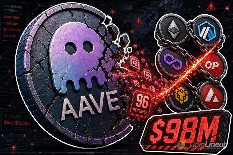 Aave提议关闭六条链及96个储备，进行价值9800万美元的清理