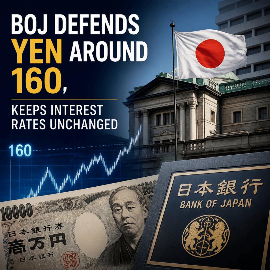 Bank of Japan defends yen at 160, keeps interest rates unchanged