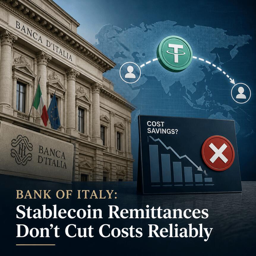Central Bank of Italy: stablecin remittances cannot reliably reduce costs
