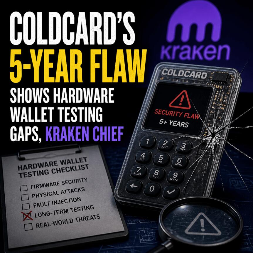 Coldcard's five-year vulnerability exposes shortcomings in hardware wallet testing, Kraken's super