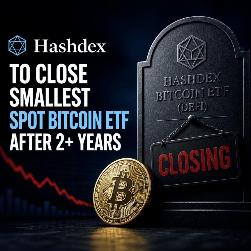 Hashdex closes its smallest spot Bitcoin ETF after more than two years