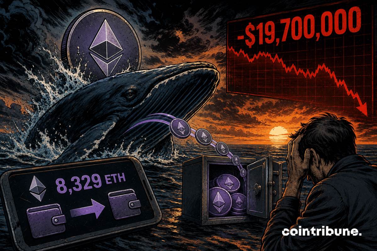 以太坊巨鲸亏损1970万美元后抛售8329枚ETH