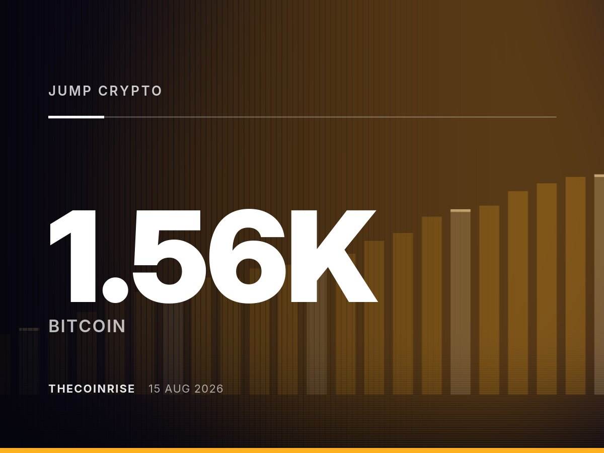Jump Crypto向币安转入286.83枚BTC，周存款量达1560枚比特币