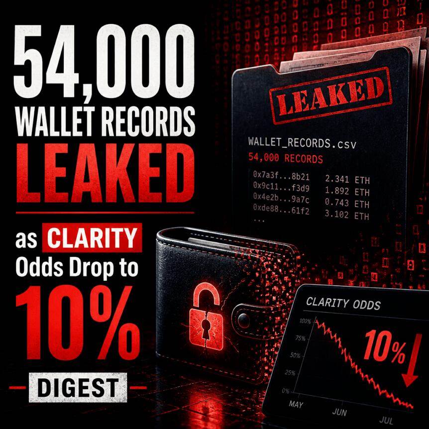 54,000条钱包记录泄露，CLARITY胜率降至10%：摘要