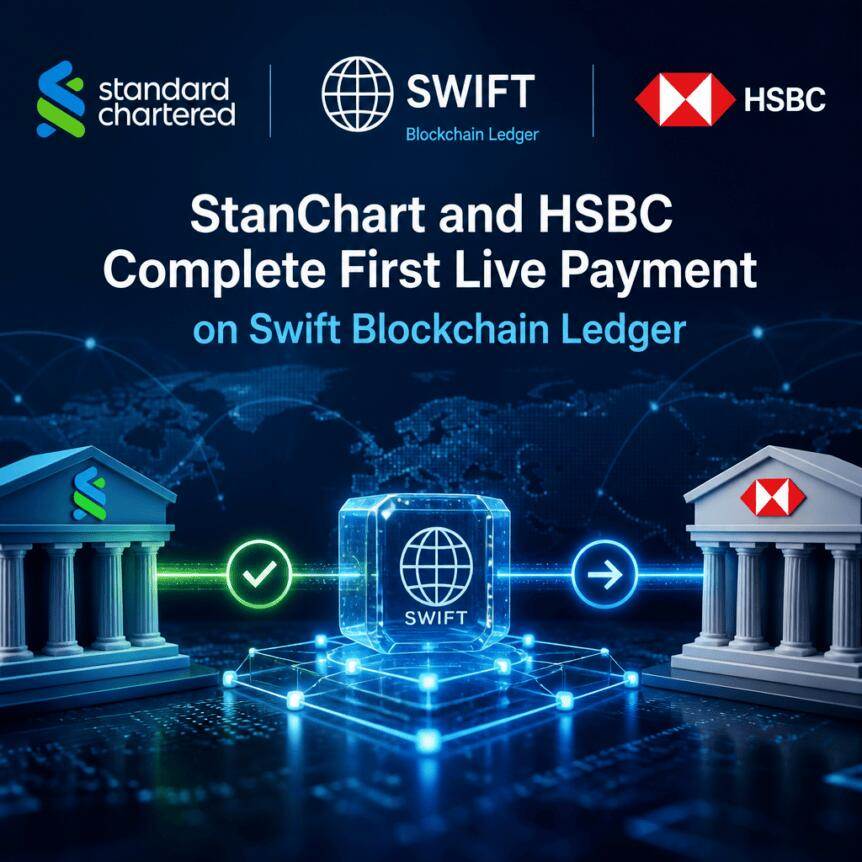 渣打与汇丰完成Swift区块链账本首笔实时支付