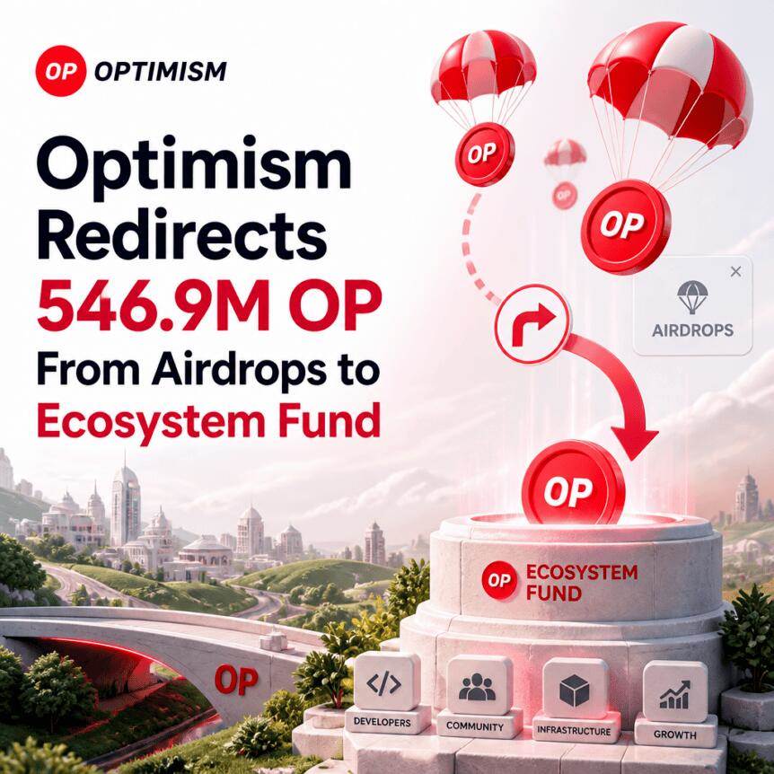 Optimism 将5.469亿枚OP从空投转向生态系统基金