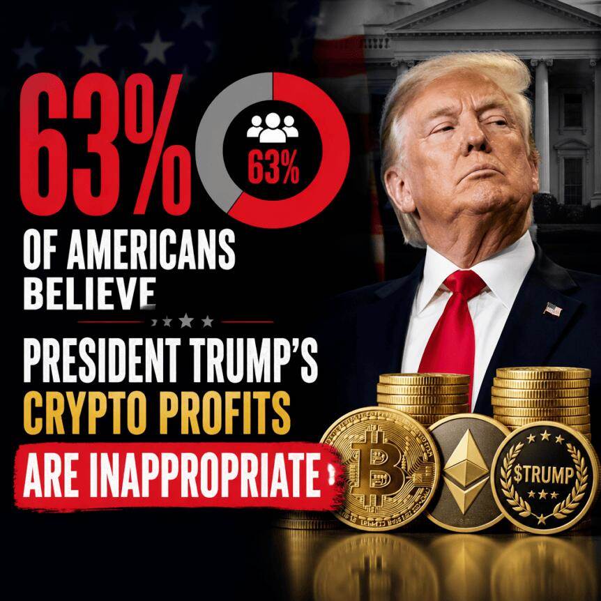 63%美国人认为特朗普总统的加密货币收益不当