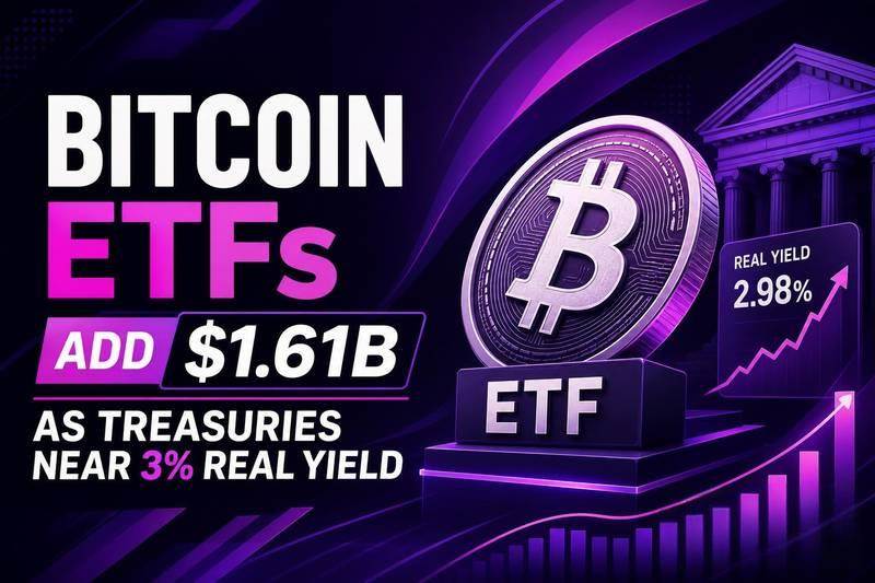 比特币ETF资金流入16.1亿美元，美国国债实际收益率逼近3%