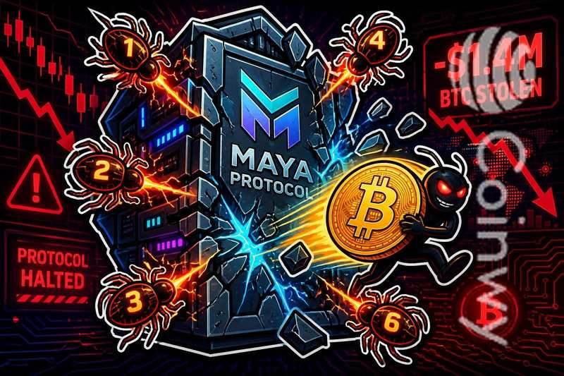 Six vulnerabilities attack caused the Maya protocol to be suspended, and $1.4 million in Bitcoin was