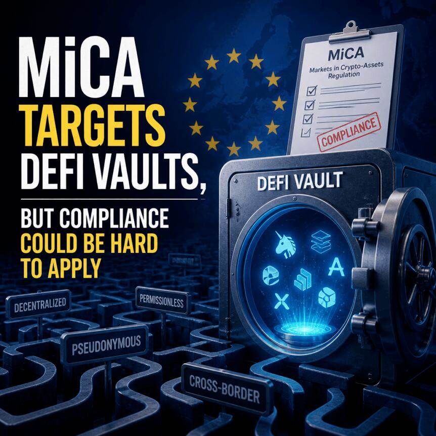 MiCA瞄准DeFi金库，但合规实施难度大
