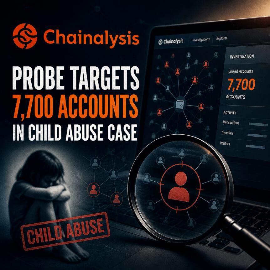 Chainalysis调查锁定7700个账户，涉虐童案