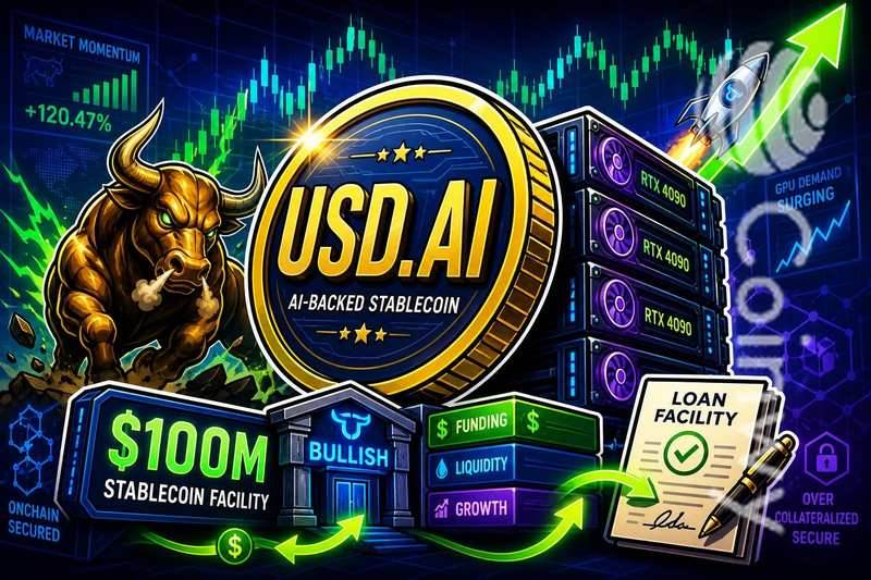 Bullish向USD.AI提供1亿美元稳定币额度，用于GPU抵押贷款