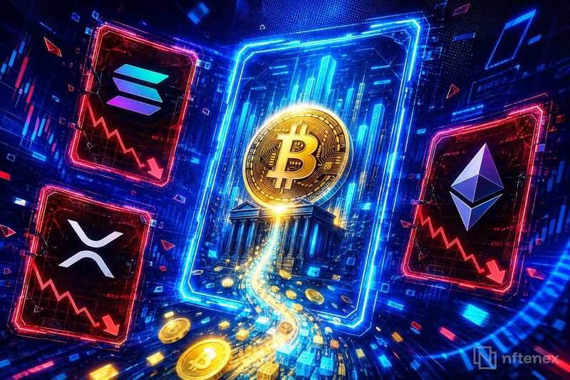 比特币ETF流入1亿美元，而Solana、XRP和以太坊ETF全线下跌