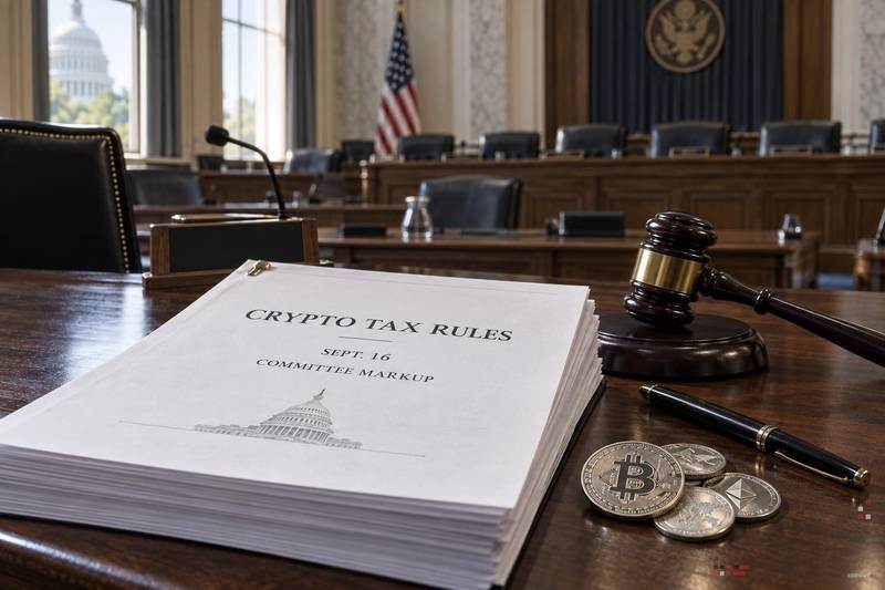 The U.S. House committee is scheduled to revise cryptocurrency tax rules on September 16
