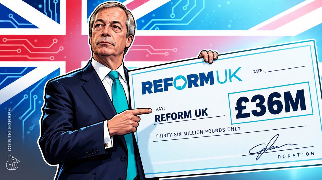 Farage's Reform Britain Party receives largest donation in cryptocurrency billionaire history: Repo