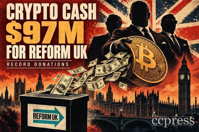Cryptocurrency billionaire donated a record $97 million to Reform Britain Party