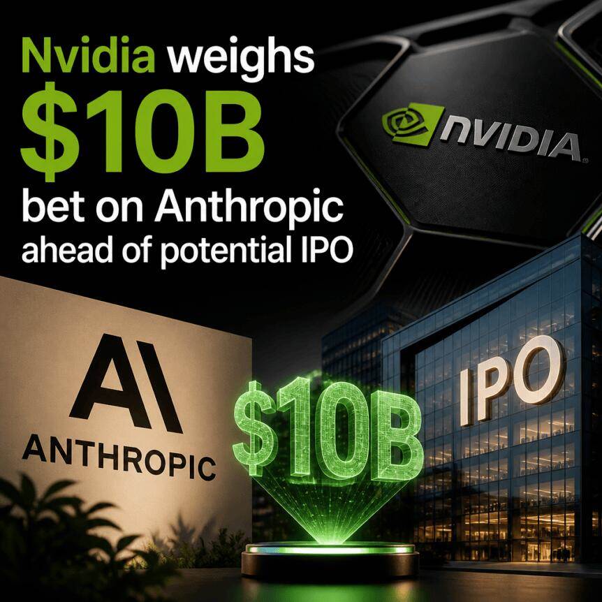 Nvidia considers $10 billion investment ahead of potential Anthropic IPO