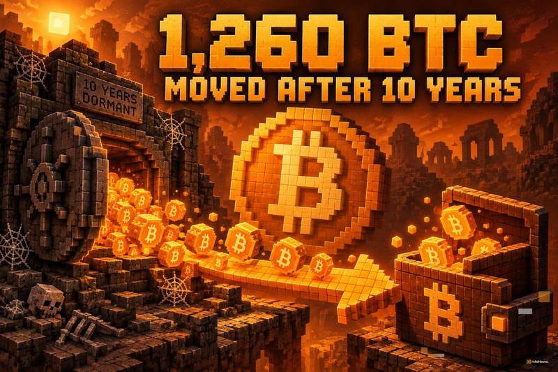1260 bitcoins were transferred from positions held ten years ago