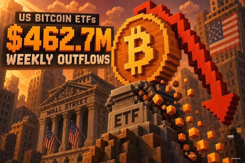 US Bitcoin ETF weekly net outflow of $462.7 million