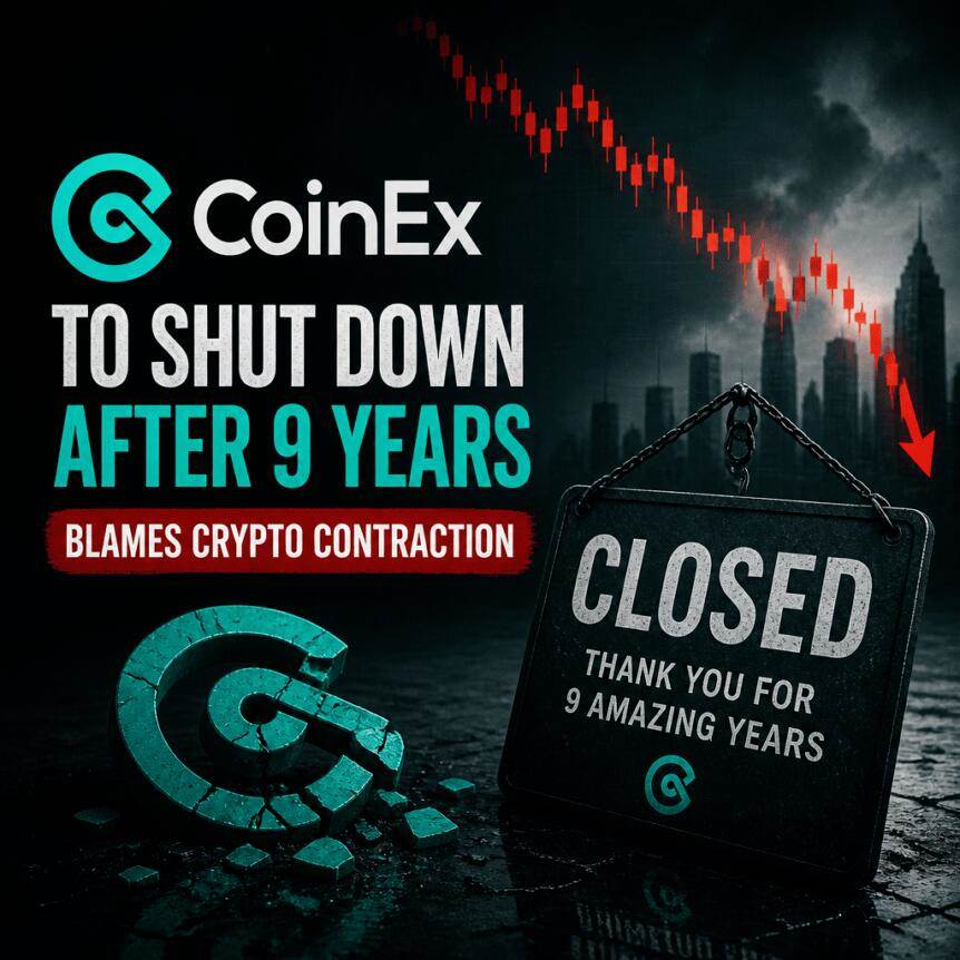 CoinEx announced its shutdown after nine years of operation, blaming the shrinking crypto market
