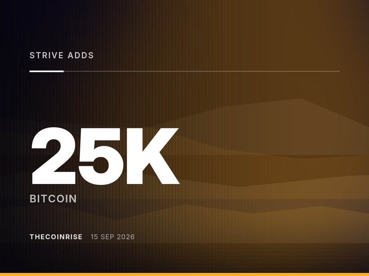 Strive increased its holdings of 469 bitcoins, and the total corporate treasury reached 25,000 BTC