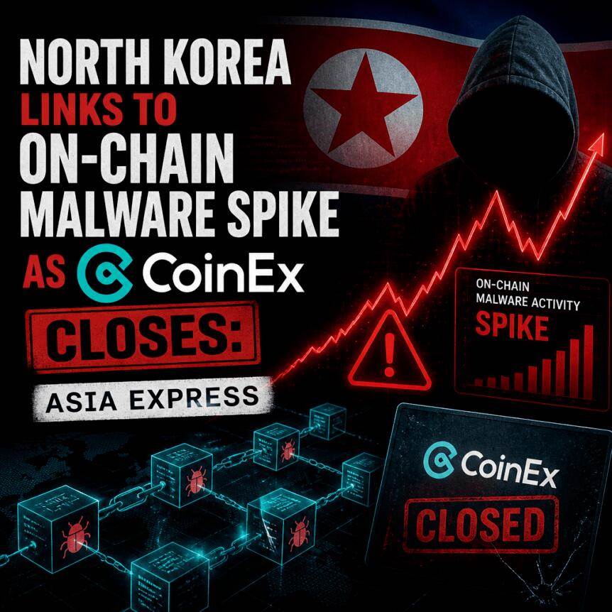 CoinEx关闭之际，朝鲜与链上恶意软件关联激增：亚洲速递