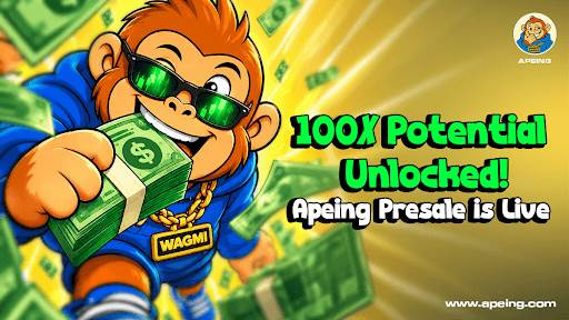 Starting at $0.0005, it rose to $0.00055 in 4 days! Pre-sales of apeing's best Meme coins are boomi