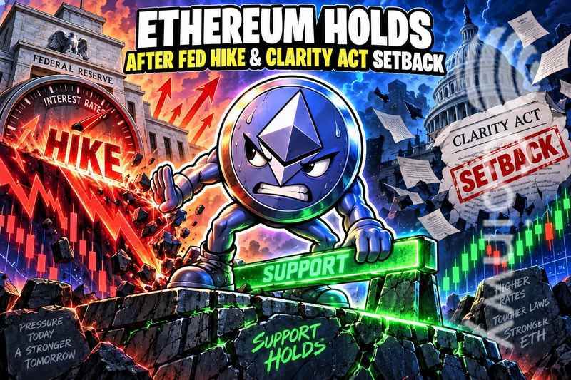 Ethereum stabilizes after the Federal Reserve raises interest rates and the Clarity Act's setback