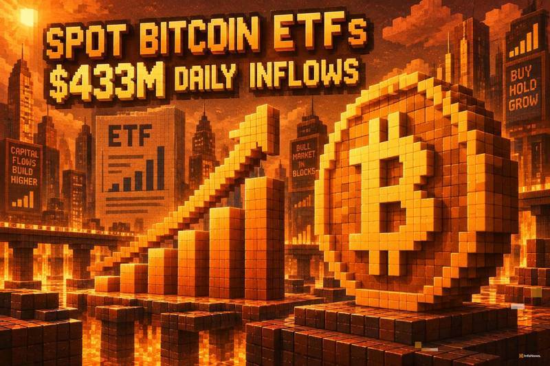 比特币现货ETF单日净流入4.33亿美元