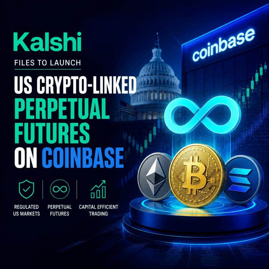 Kalshi applies to launch U.S. crypto-asset-linked perpetual futures on Coinbase