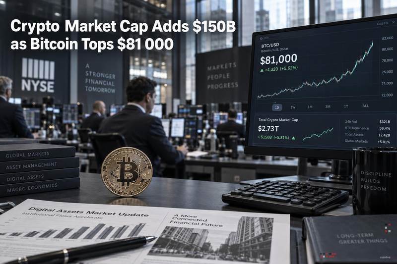 Crypto market value increased by $150 billion, Bitcoin exceeded $81,000