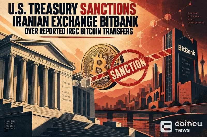 The U.S. Treasury Department imposes sanctions on Iranian exchange BitBank over reported bitcoin tra